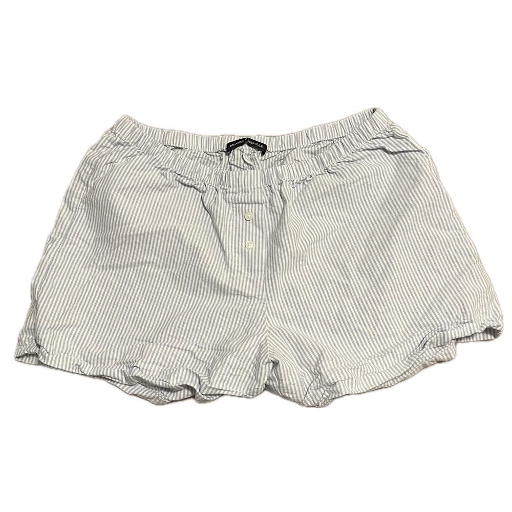 Brandy Melville Blue and White Striped Shorts